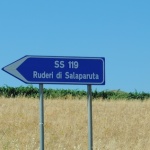 Signs to the ruins of old Salaparuta.