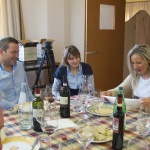 Marco Caprai at lunch at the vineyard.