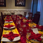 The table is set for our San Francisco dinner.