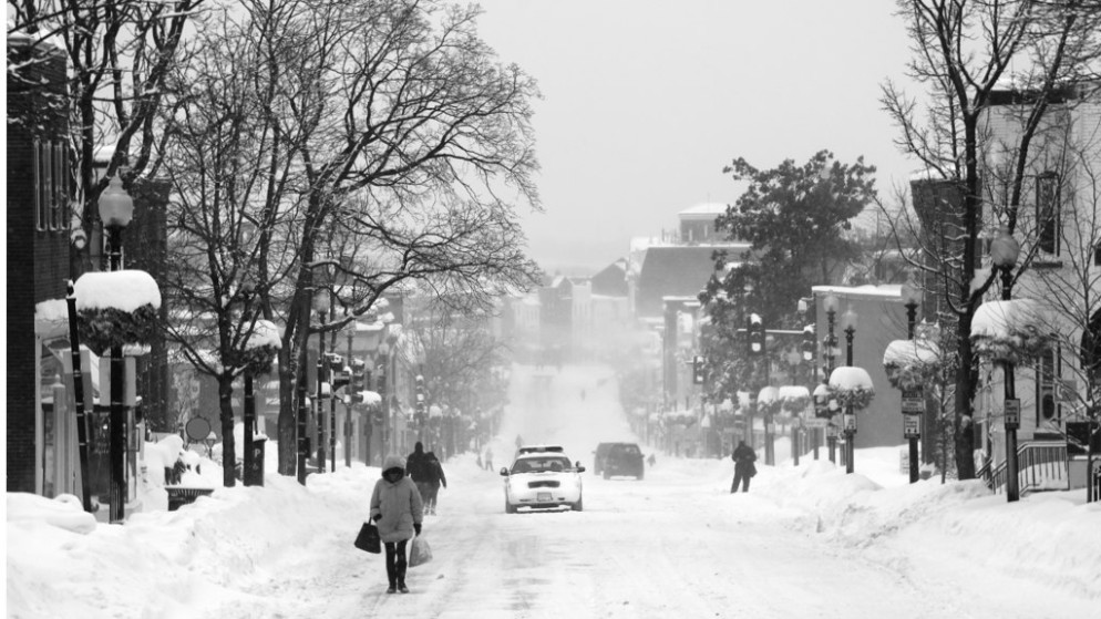A snowy Wisconsin Avenue.